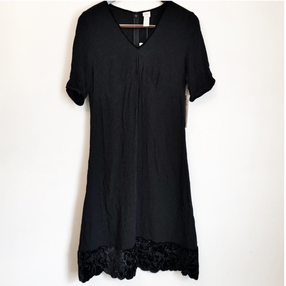 J Jill Boho Style Black Dress sz 10